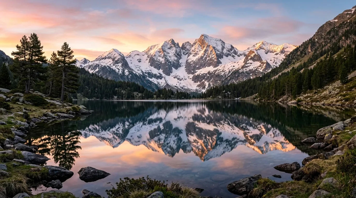 Alpine Lake background — Proverbs 27:17