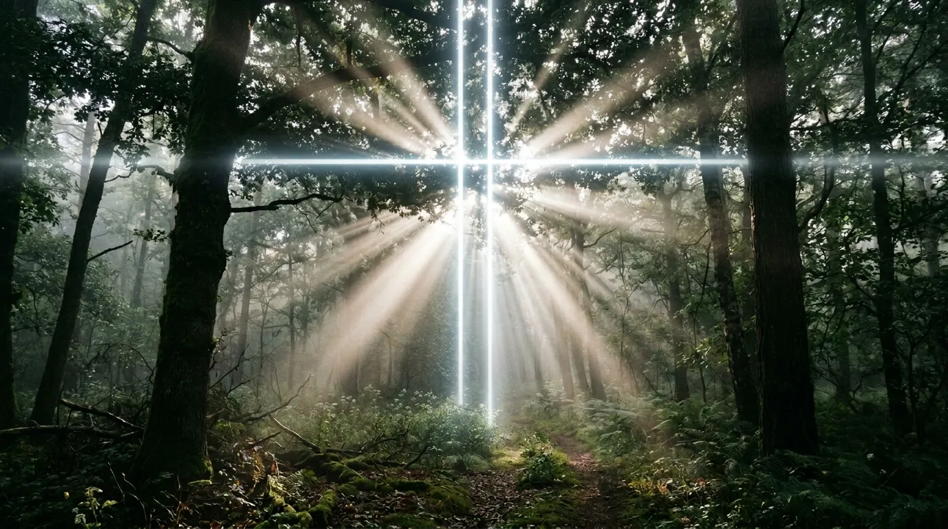 Forest Rays background — Proverbs 27:17