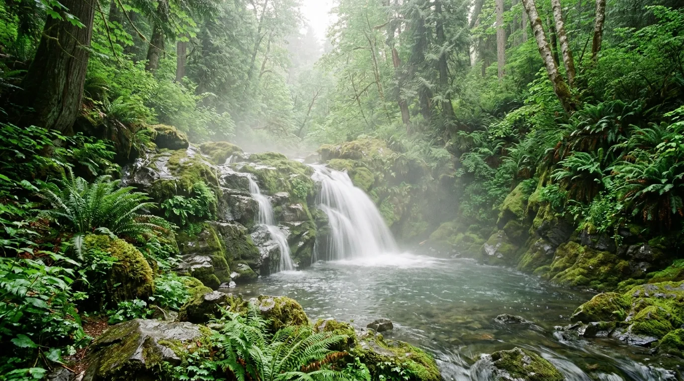 Waterfall background — Proverbs 27:17
