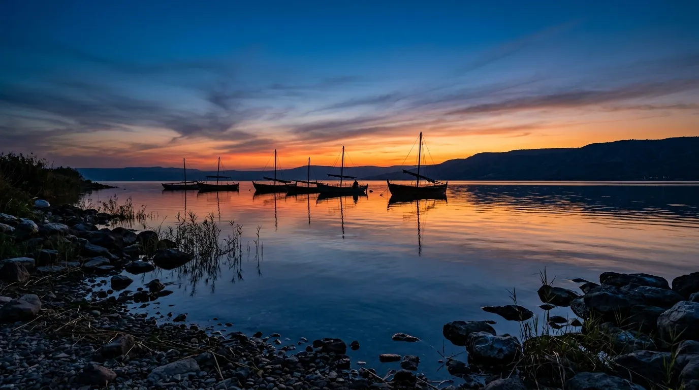Sea of Galilee background — Proverbs 27:17